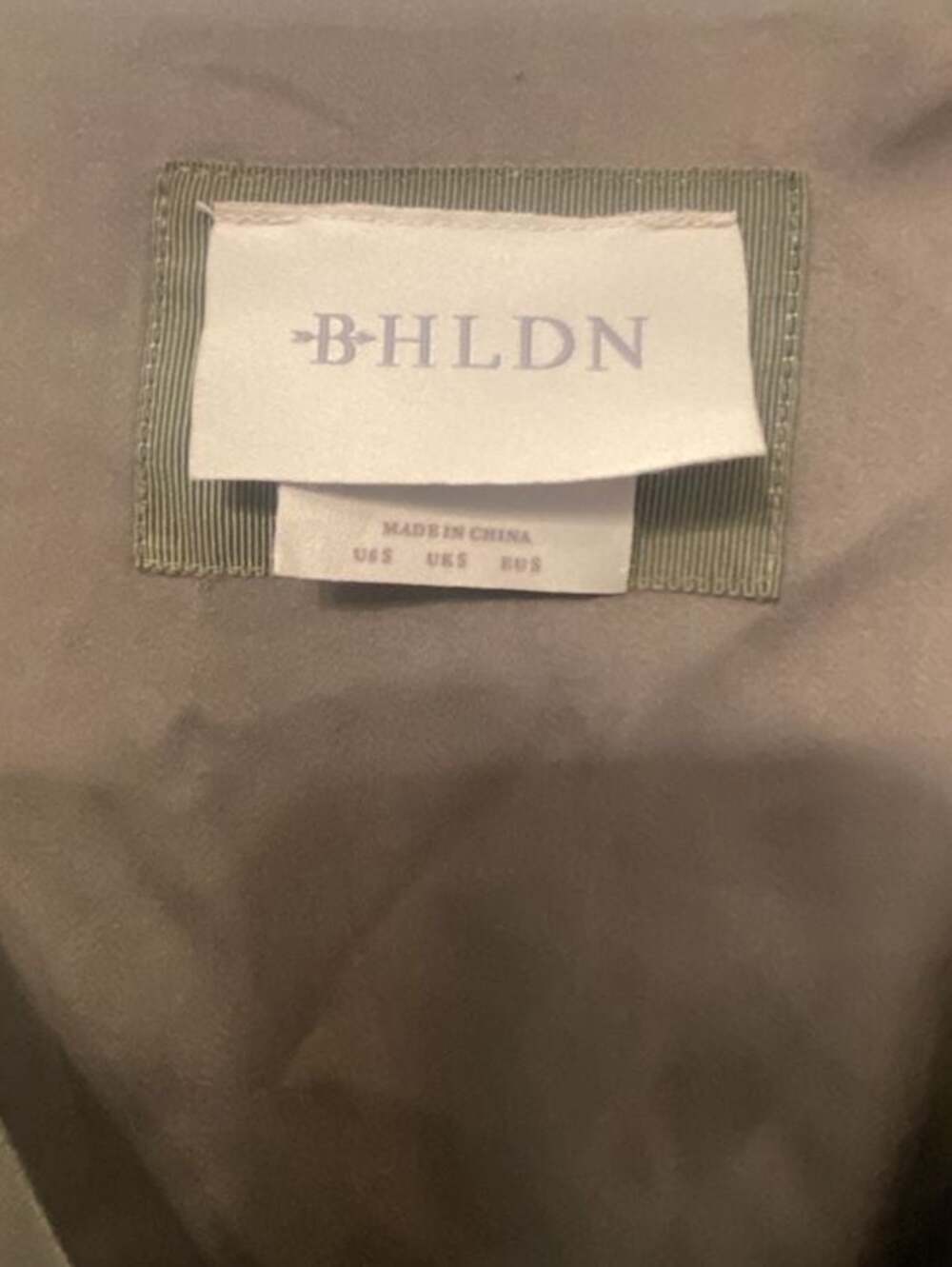 NWT BHLDN Anthropologie Avani Satin Olive Green V-Neck Long Sleeve Midi Dress S - Picture 3 of 8